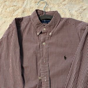 Ralph Lauren Classic Fit Burgundy checked